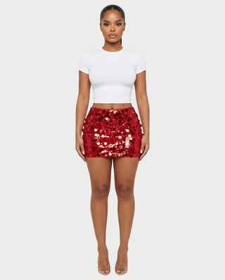 MARIMA Sequin Disc Embellished Mini Skirt