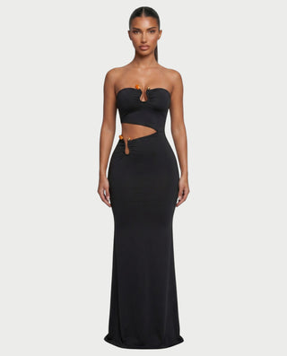 cutout bodycon maxi dress Sleeveless Perforated Maxi Cover-Up