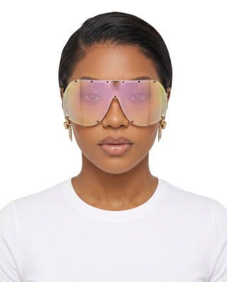 Oversized Rimless Visor Sunglasses