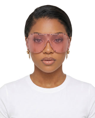 Oversized Rimless Visor Sunglasses