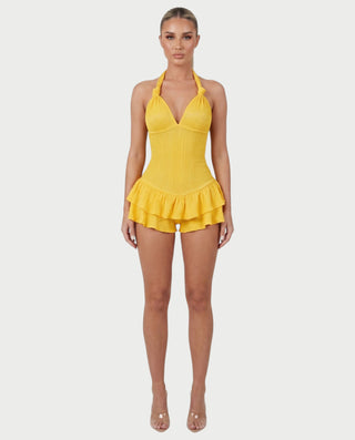 MARINDA Pleated Skirt Romper