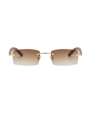 Wooden Rimless Sunglasses