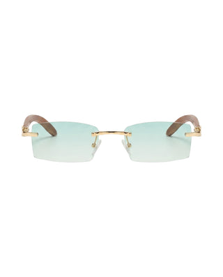 Wooden Rimless Sunglasses