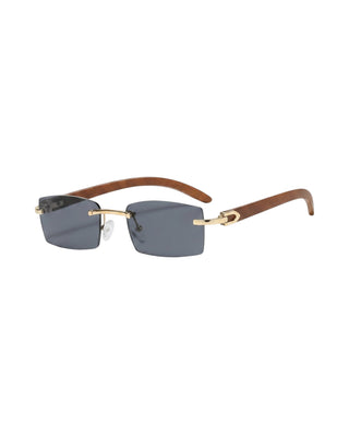 Wooden Rimless Sunglasses