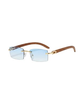 Wooden Rimless Sunglasses