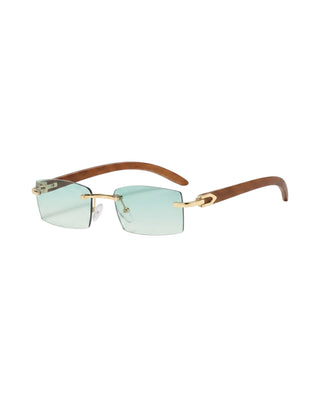 Wooden Rimless Sunglasses