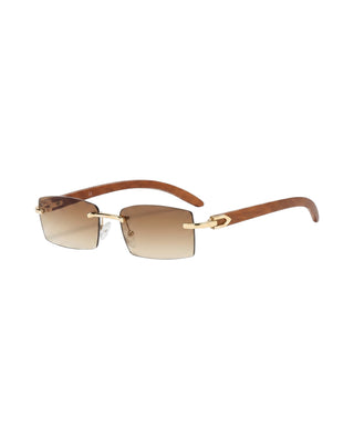 Wooden Rimless Sunglasses