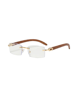 Wooden Rimless Sunglasses