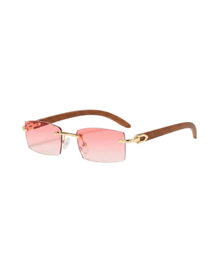 Wooden Rimless Sunglasses