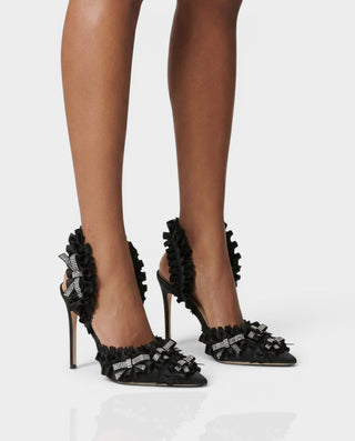 Tacones de aguja con cordones de piel sintética KELLA