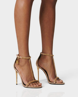Tacones de aguja con cordones de piel sintética KELLA