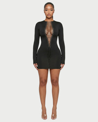 Vestido mini ajustado con cordones MITCH