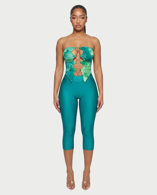 ELLIE Strapless Ring Detail Top & Capri Pants