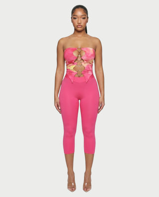 ELLIE Strapless Ring Detail Top & Capri Pants