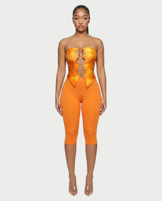 ELLIE Strapless Ring Detail Top & Capri Pants