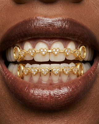 Crystal Heart Bar Tooth Grill Set