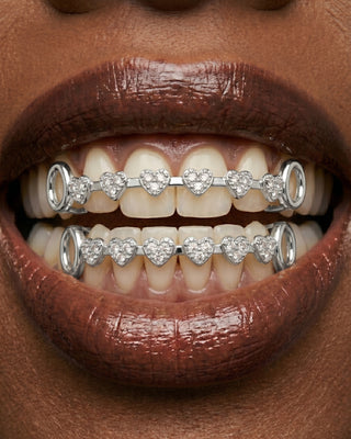 Crystal Heart Bar Tooth Grill Set