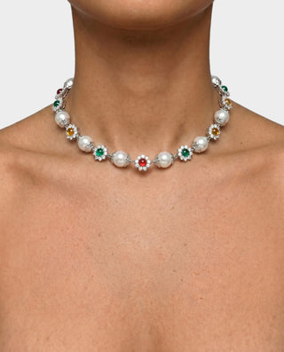 Collar de perlas y piedras preciosas ERIKA