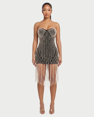 PEARL Embellished Mini Dress