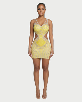 BRELLIE Crystal Cut-out Bodycon Mini Dress