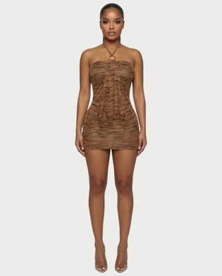 halter bodycon mini dress VIVIA Halter Ring Bodycon Mini Dress – Celestia