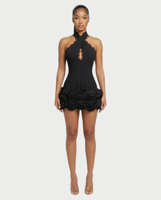 Vestido midi con flecos y escote pronunciado de LIRRA