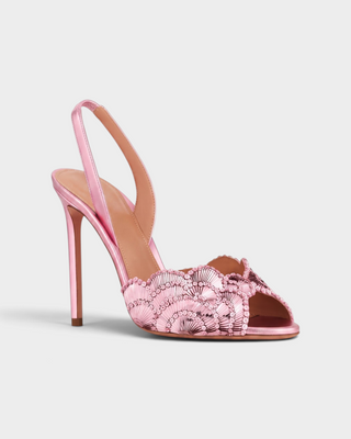 CLAUDINE Sequin-Embellished Slingback Stiletto Heels