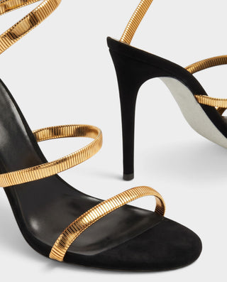 CALINA Metallic Spiral Strap Stiletto Heels