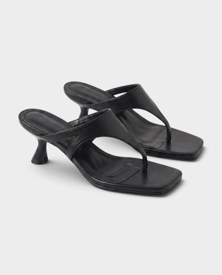 AKASHA Square Toe Flared Heel Mules