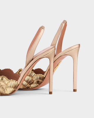 CLAUDINE Sequin-Embellished Slingback Stiletto Heels