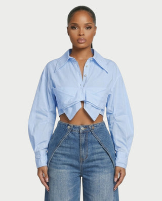ORLY Cropped Twist Detail Shirt