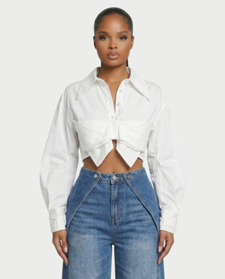 ORLY Cropped Twist Detail Shirt