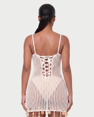 LUMINA Crochet Cutout Cover-Up Mini Dress