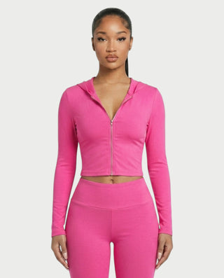 RAINY Zip-Up Hoodie and Flare Pants Set