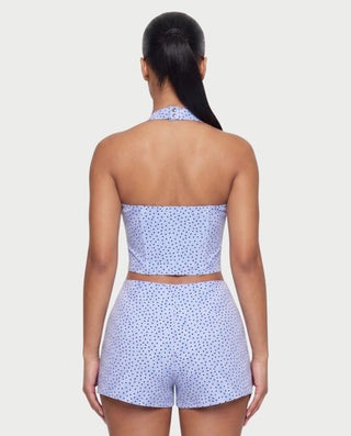TRILA Polka Dot Halter Corset Top & Shorts Set