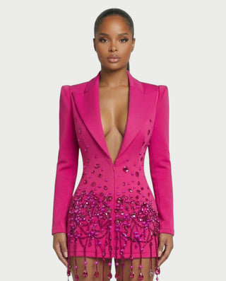 Vestido midi con flecos y escote pronunciado de LIRRA