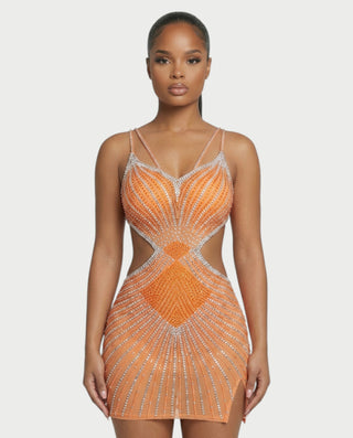 BRELLIE Crystal Cut-out Bodycon Mini Dress
