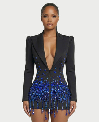 Vestido midi con flecos y escote pronunciado de LIRRA