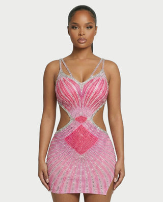BRELLIE Crystal Cut-out Bodycon Mini Dress