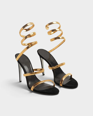 CALINA Metallic Spiral Strap Stiletto Heels