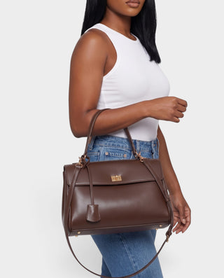ALKIRA Leather Crossbody Strap Flap Shoulder Bag