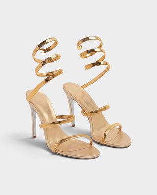 CALINA Metallic Spiral Strap Stiletto Heels