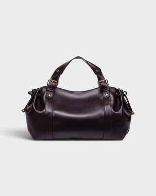 SIRENA Faux Leather Slouchy Drawstring Shoulder Bag