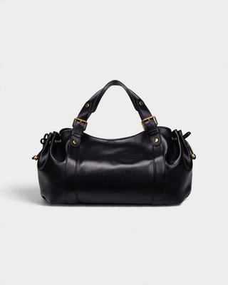 SIRENA Faux Leather Slouchy Drawstring Shoulder Bag