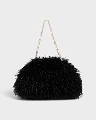 ZUME Faux Fur Chain-Strap Cloud Shoulder Bag