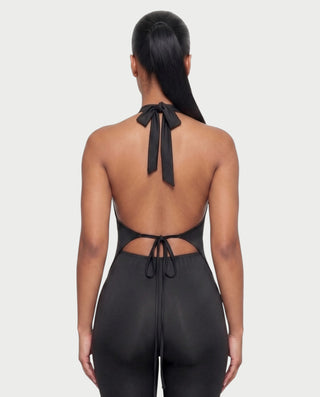 CORALINE Draped Cowl Halter Top & Capri Pants Set
