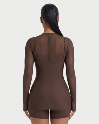 ROLINA Sheer Mesh Overlay Romper & Mini Dress Set