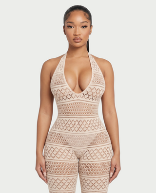 SARI Patterned Flare Jumpsuit