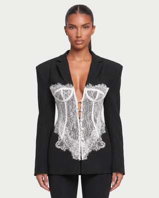 Blazer con corsé de encaje ceñido ENNA
