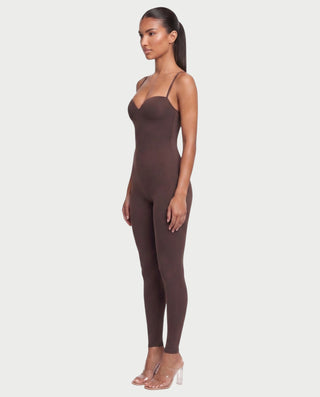 LILIBETH Sweetheart Neck Strap Bodycon Jumpsuit